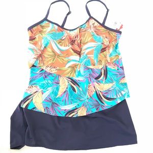 Jantzen 2 Piece Tankini Skort Swimsuit Set